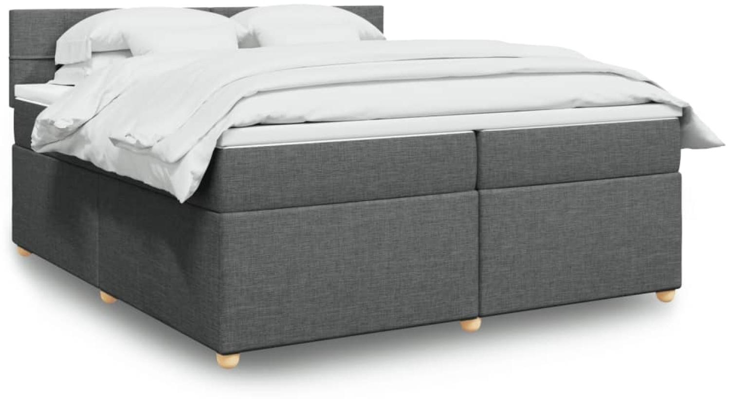 vidaXL Boxspringbett mit Matratze Dunkelgrau 200x200 cm Stoff 3289088 Bild 1