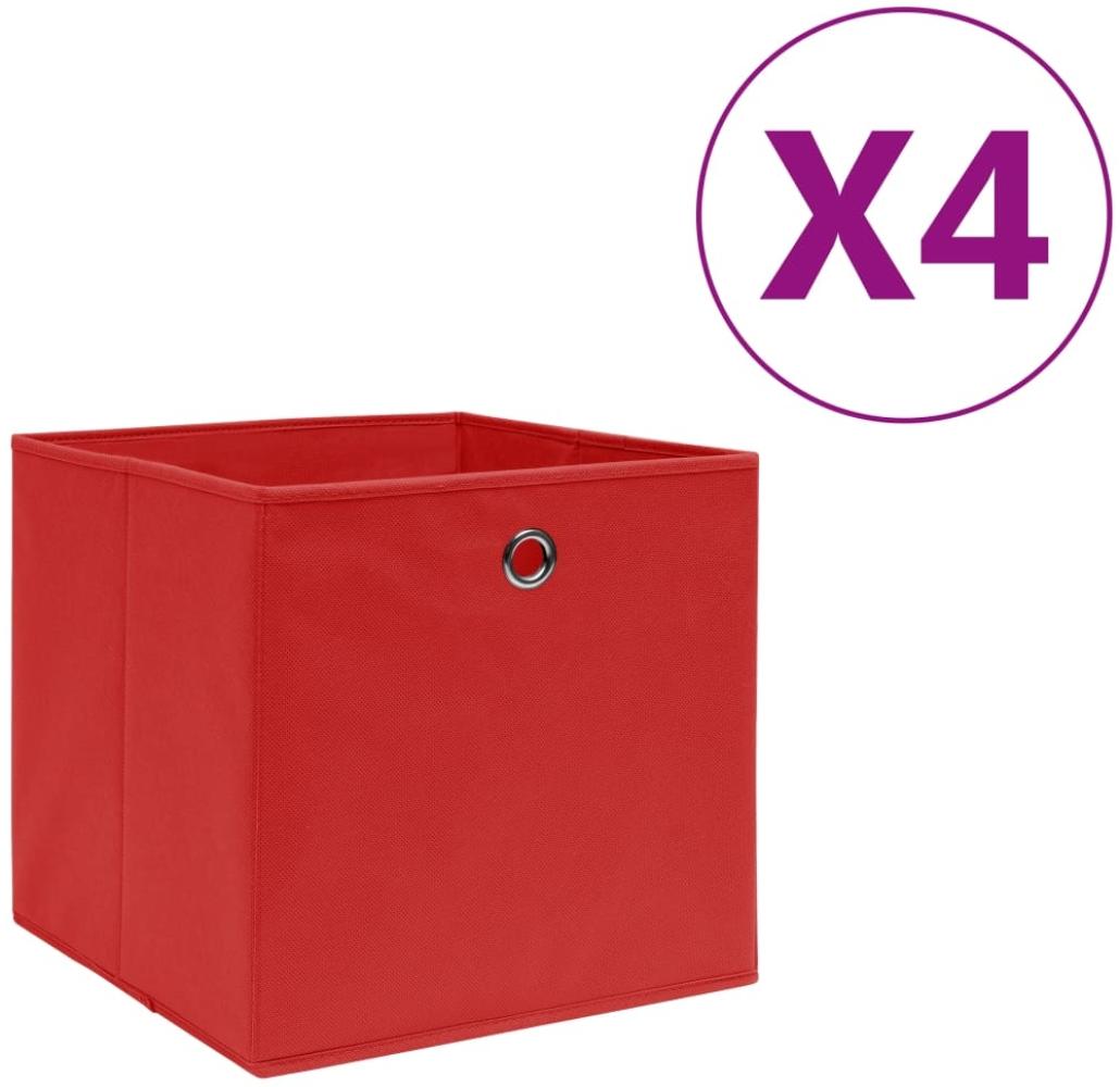 vidaXL Aufbewahrungsboxen 4 Stk. Vliesstoff 28x28x28 cm Rot 325219 Bild 1