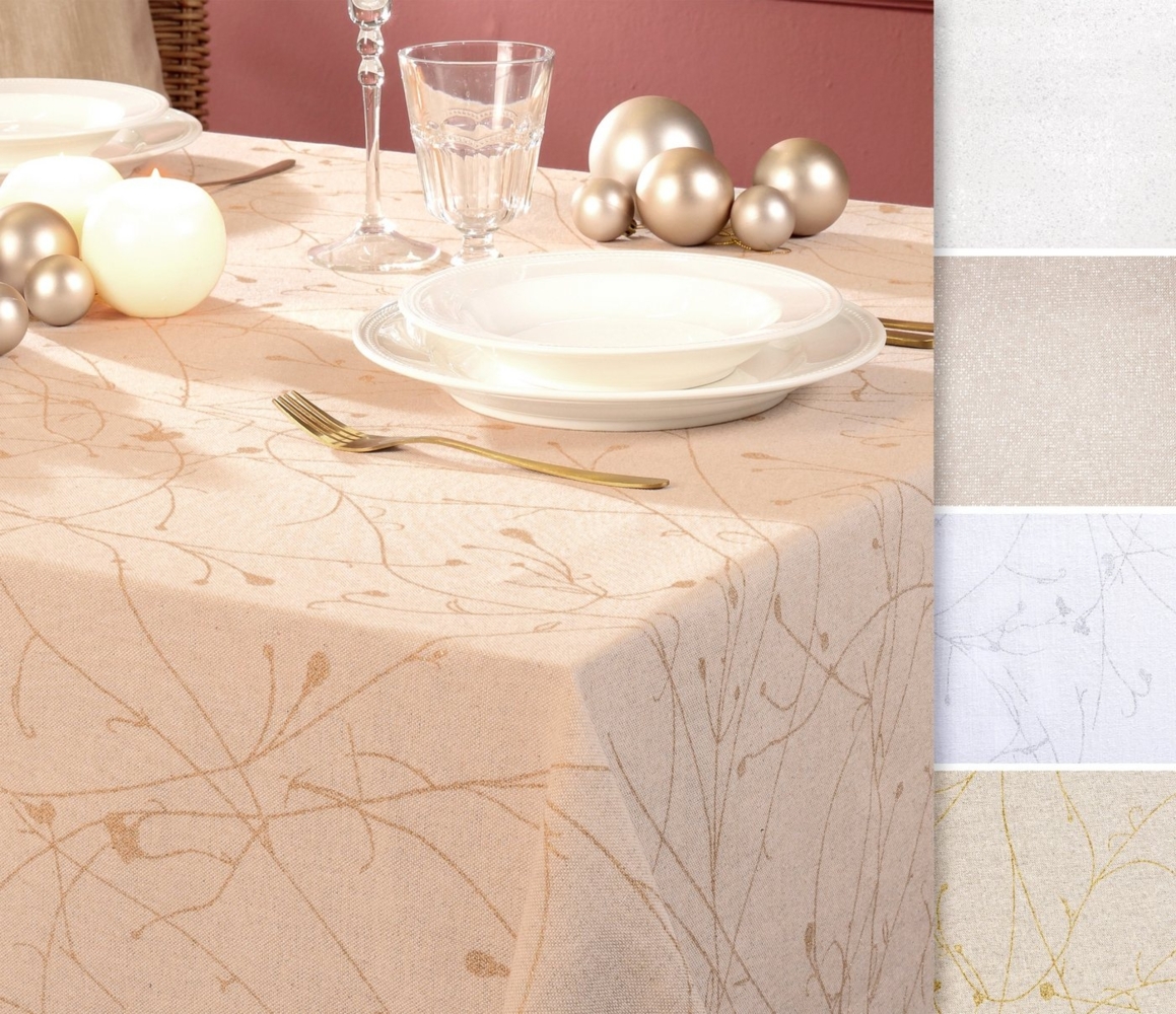 Beautex Tischdecke Baumwolle Tischdecke mit Fleckenschutz, mit Glanz-Lurex Faser (1-tlg) Bild 1