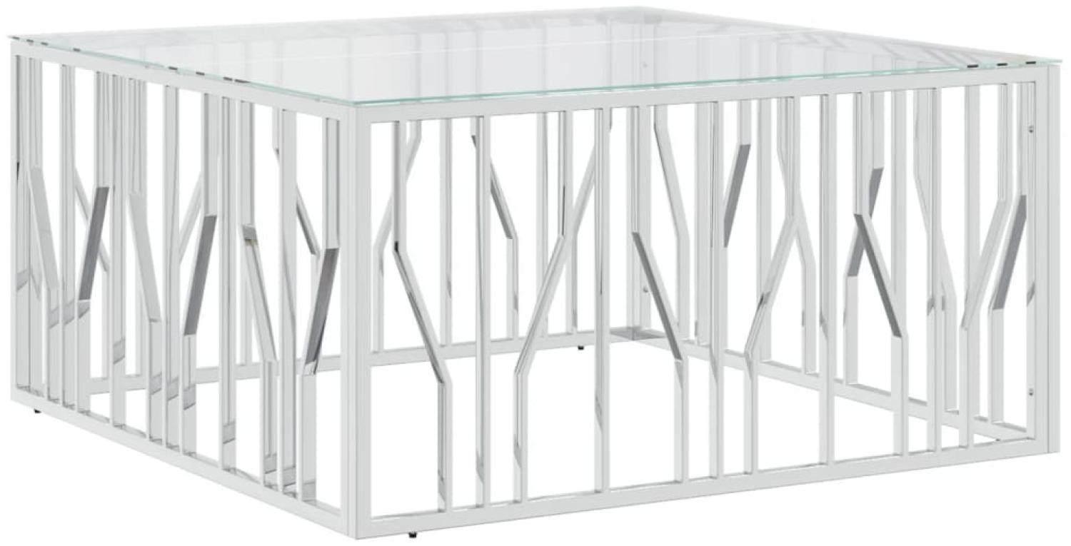 vidaXL Couchtisch 100x100x50 cm Edelstahl und Glas 350065 Bild 1