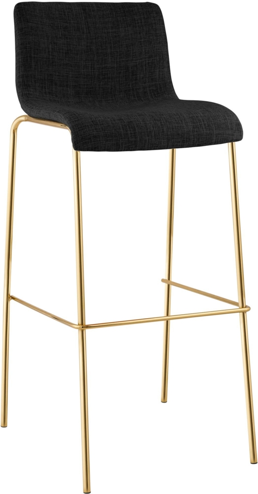 CLP Barhocker Hover stapelbar Stoffbezug Vierfußgestell Goldoptik bis 150 kg,dunkelgrau Bild 1
