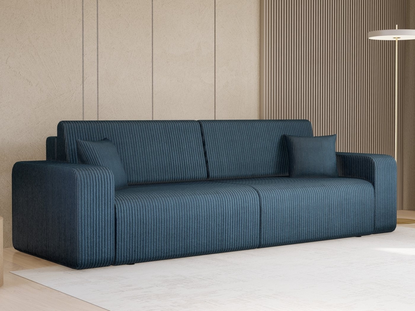 Compleo Schlafsofa Cordstoff LAGA, beweglicher Kissen, mit Bettkasten, Modern Wohnzimmer Bild 1