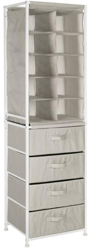 Schuhregal Schuhschrank Schuhablage mit Metallrahmen 10 Fächer mDesign beige Bild 1