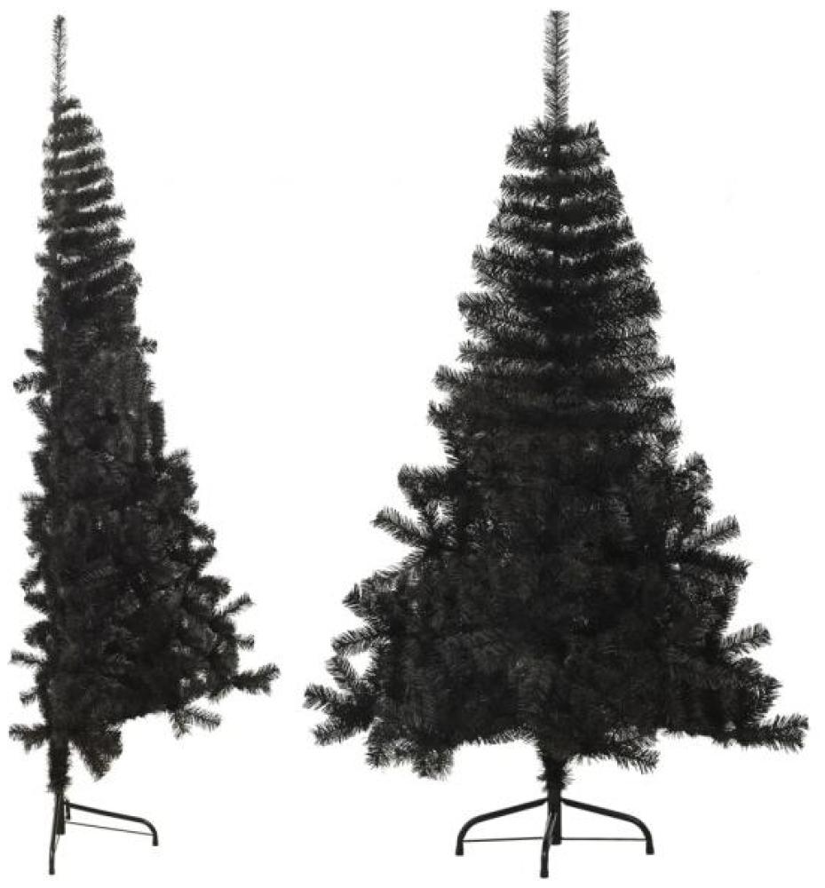 vidaXL Künstlicher Halb-Weihnachtsbaum mit Ständer Schwarz 180 cm PVC 344677 Bild 1