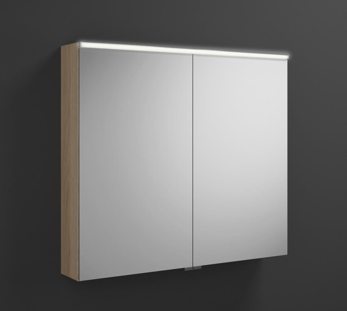 Burgbad Eqio Spiegelschrank mit horizontaler LED-Beleuchtung, 2 Türen, 900x800 mm, SPGS090, Korpus: Eiche Dekor Cashmere - SPGS090F3180 Bild 1