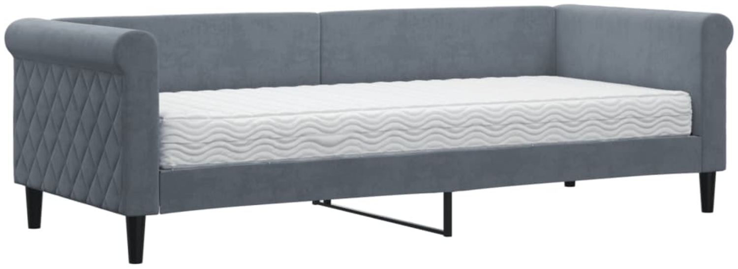 vidaXL Tagesbett mit Matratze Dunkelgrau 80x200 cm Samt 3197741 Bild 1