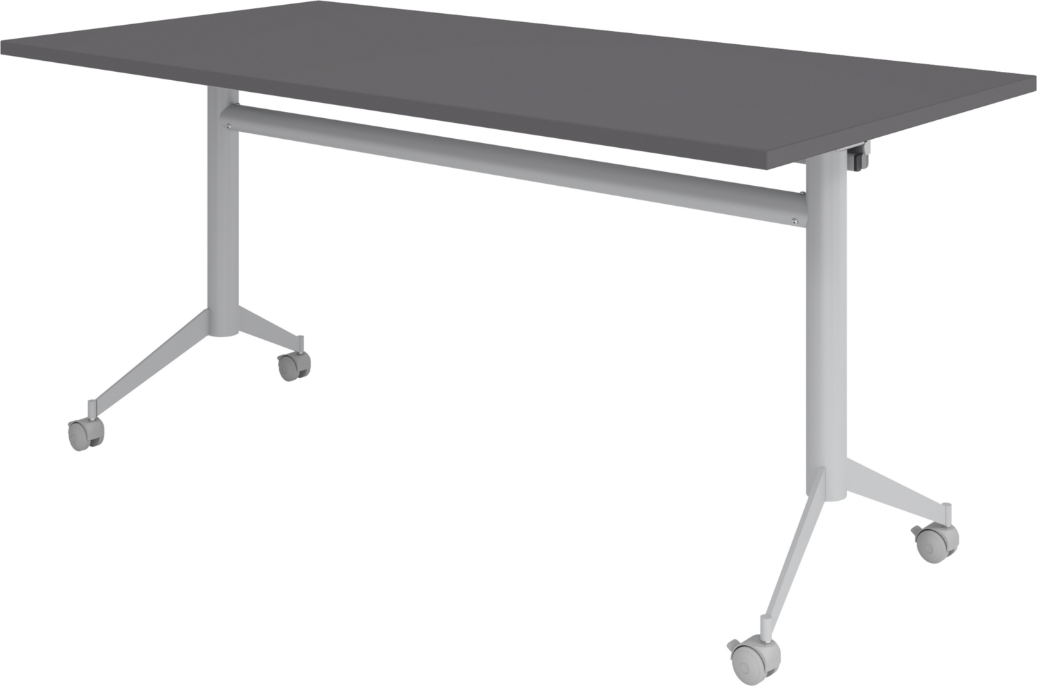 bümö Klapptisch graphit 160 x 80 cm klappbar & fahrbar, klappbarer Schreibtisch auf Rollen, Klappschreibtisch, Tisch klappbar, Klappbarer Tisch, Klapptisch Holz-Platte, Gestell stabil aus Metall, KF16-G Bild 1