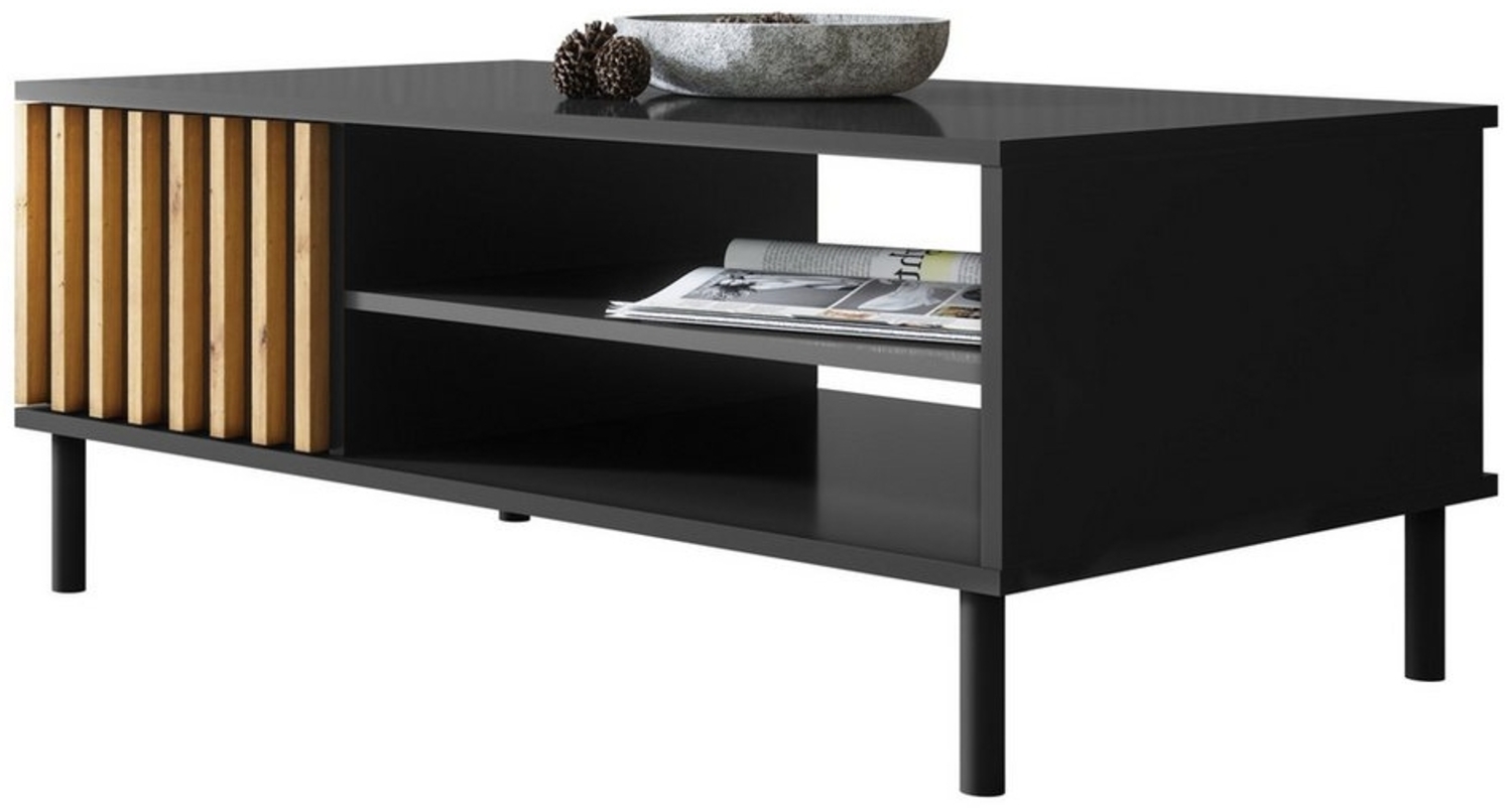 Newroom Couchtisch Ebono, Wandpaneel Wildeiche Anthrazit Wohnzimmertisch Modern Sofatisch Bild 1