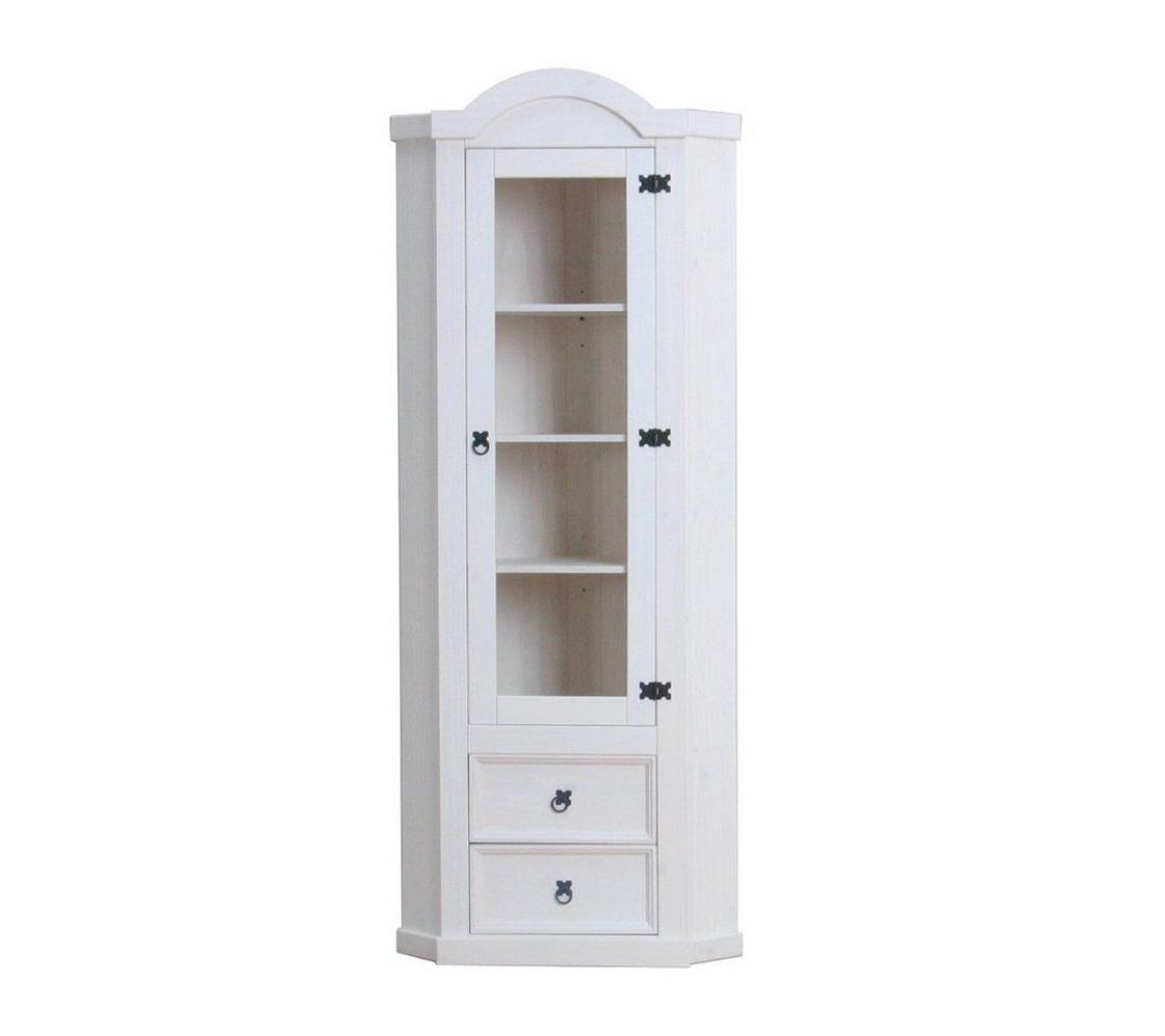 ebuy24 Vitrine New Mexico Eckschrank mit 1 Glastür und 2 Schublad Bild 1