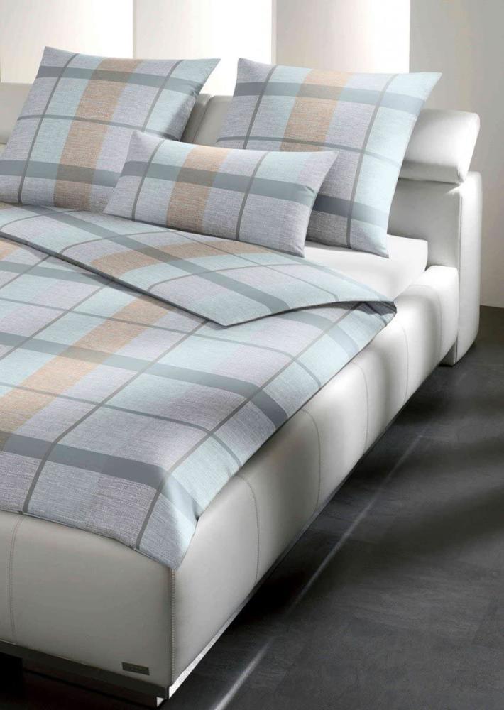 Joop! Mako-Satin Bettwäsche 155x220 cm Karo grau gelb Network 4511-8 Bild 1