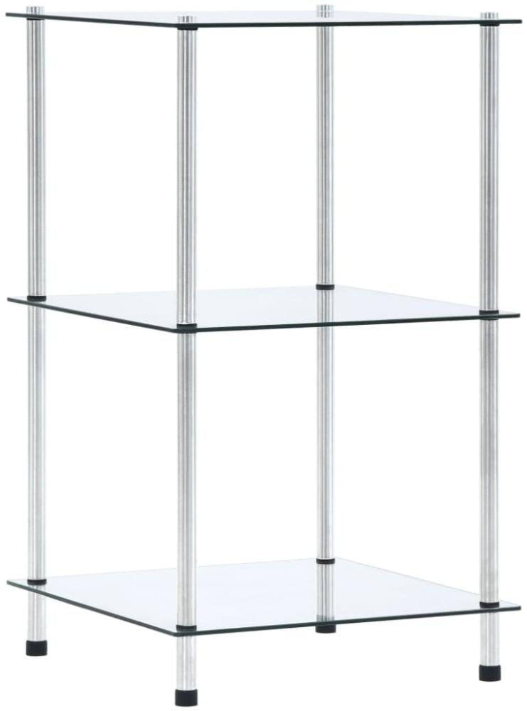 vidaXL Regal mit 3 Ablagen Transparent 40x40x67 cm Hartglas 249504 Bild 1