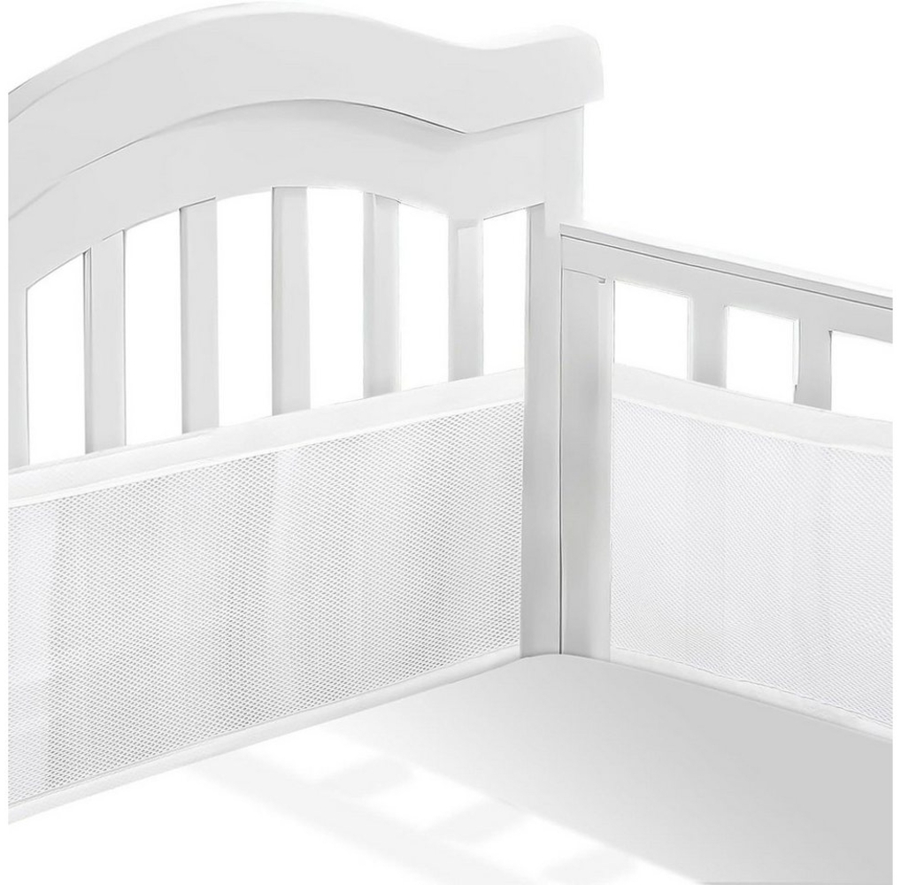 OKWISH Bettumrandung 2x Baby Nestchen Bettumrandung Leitplanke Umrandungen 3D Mesh Futter, (Kinderbett Stoßstange, 2-tlg, Baby Babybett Bettumrandungen Bettnestchen Kantenschutz), Atmungsaktiver Rausfallschutz für Babybett Gitterstäbe Kinderbetten Bild 1