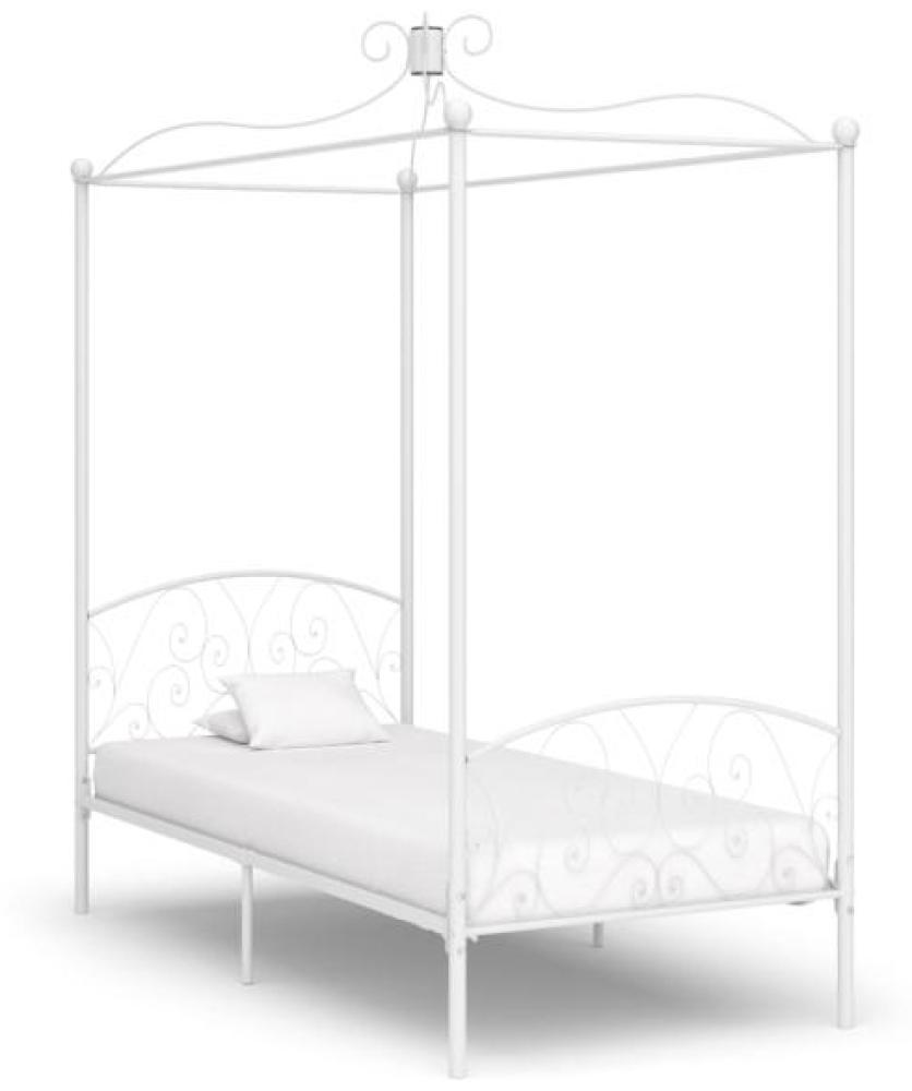 vidaXL Himmelbett-Gestell Weiß Metall 100 x 200 cm [284469] Bild 1