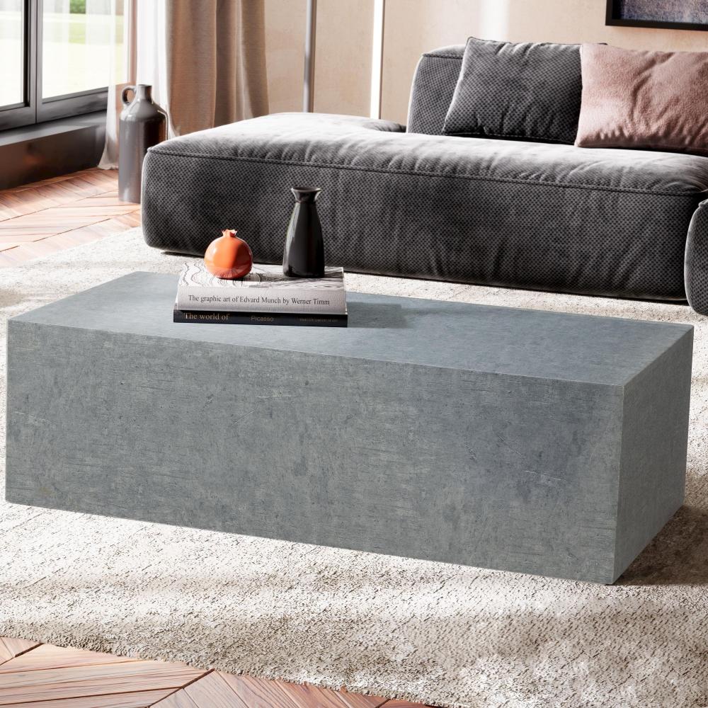 Couchtisch MONOBLOC 100x50x30 cm in Beton-Optik Grau Bild 1