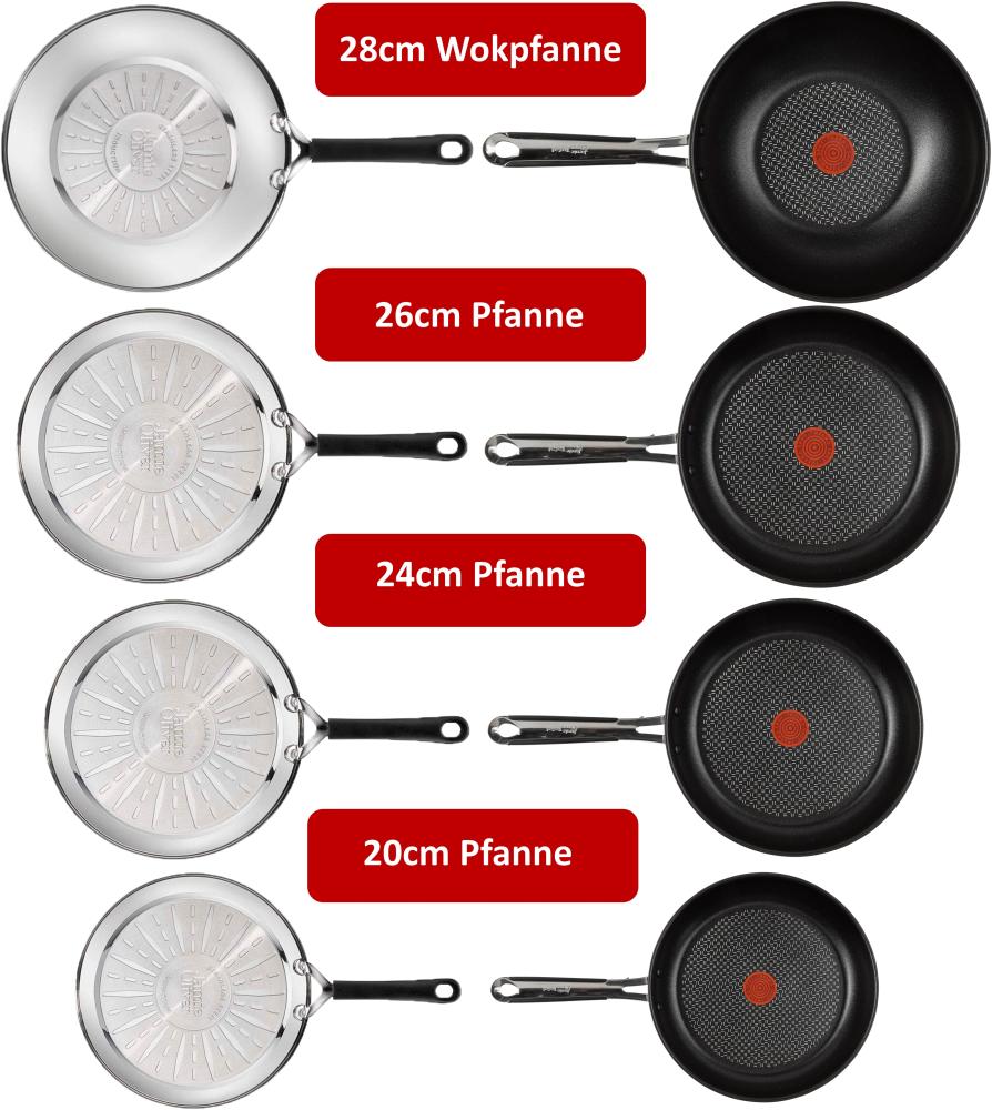 Tefal E89712 Jamie Oliver Pfannenset- Pfanne 20cm, 24cm, 26cm, Wok 28cm mit Deckel 7 tlg Bild 1