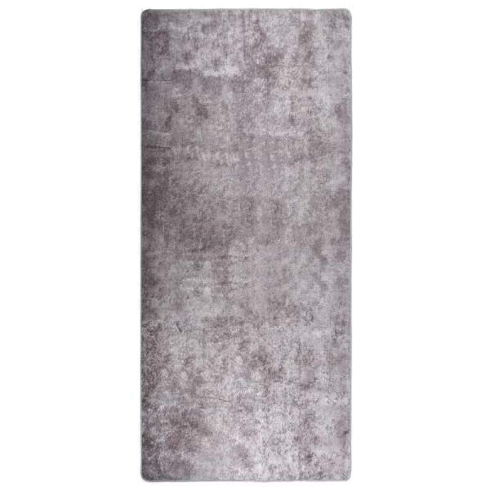 vidaXL Teppich Waschbar 80x300 cm Grau Rutschfest 337959 Bild 1