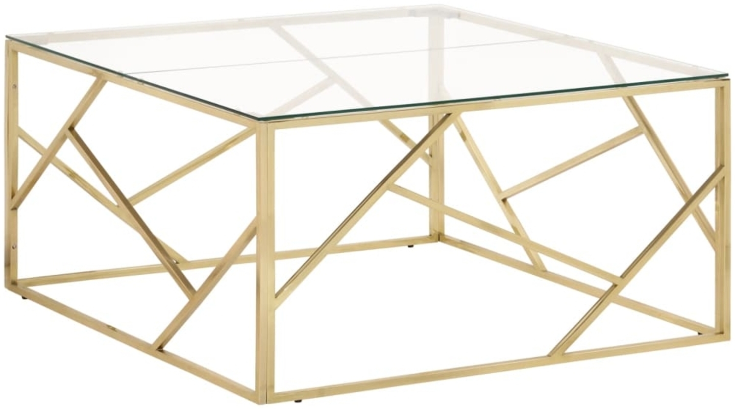 vidaXL Couchtisch Golden Edelstahl und Hartglas 349954 Bild 1