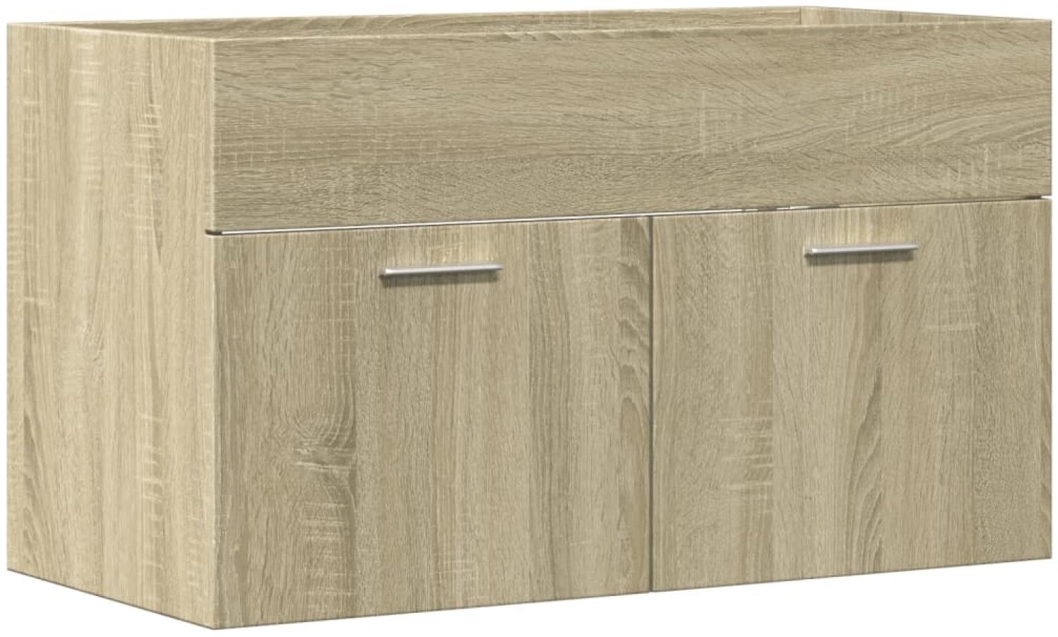 Waschbeckenunterschrank Sonoma-Eiche 90 x 38,5 x 46 Holzwerkstoff Bild 1