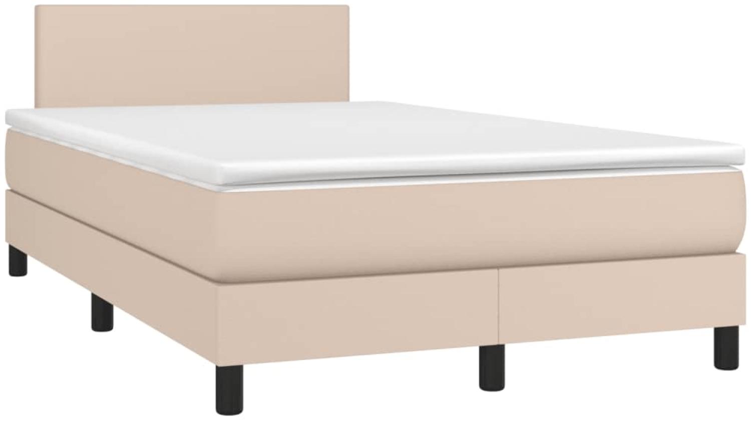 vidaXL Boxspringbett mit Matratze & LED Cappuccino-Braun 120x190 cm 3270128 Bild 1