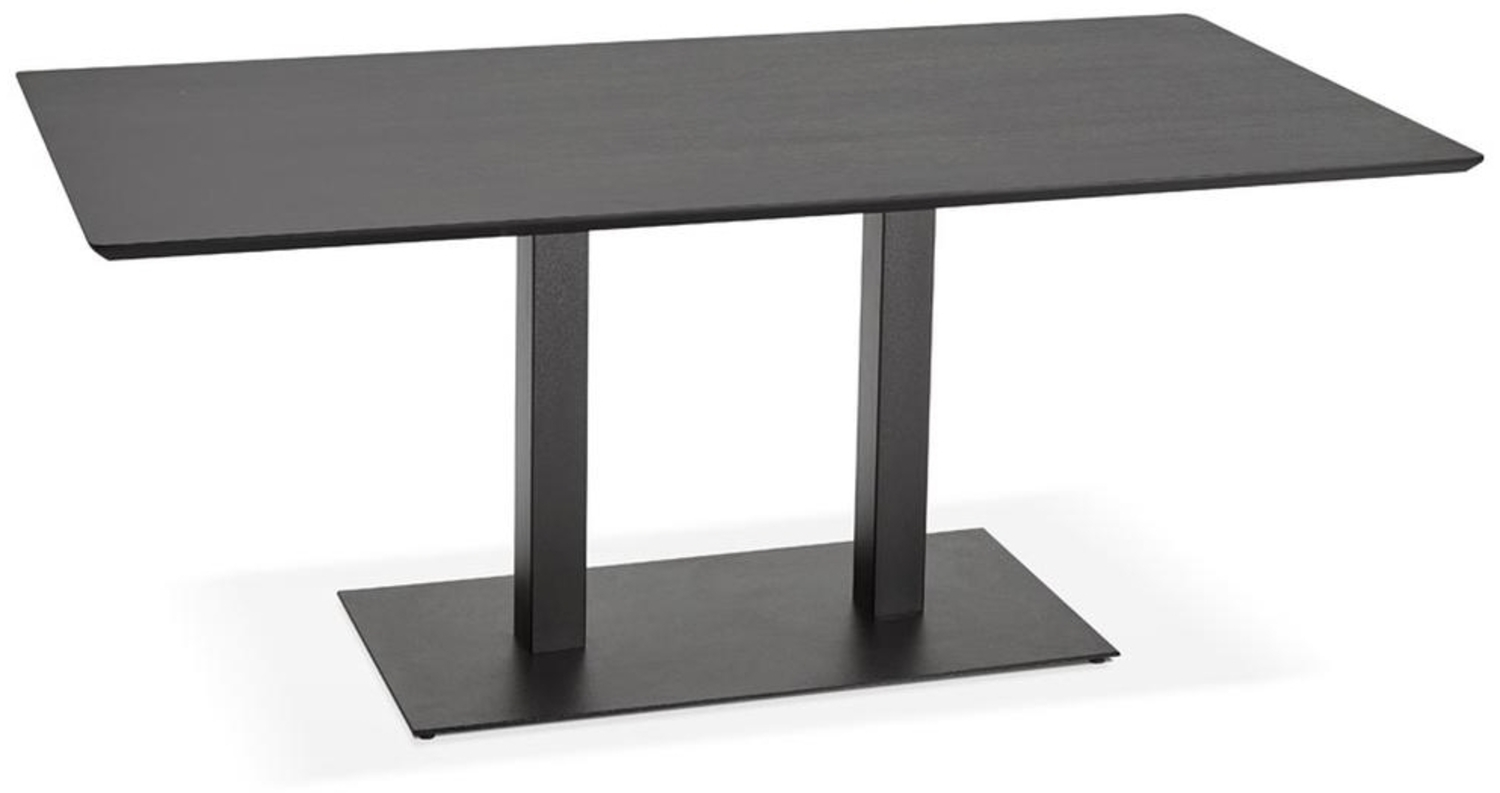 Kadima Design Designer-Tisch – Stabile Metallstruktur, Schwarze Holzplatte, 180x90 cm, Multifunktional Bild 1