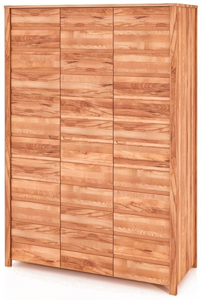 Kleiderschrank Tinci aus Kernbuche massiv 145x60x212 mit 3 Türen und Holzbeinen Bild 1