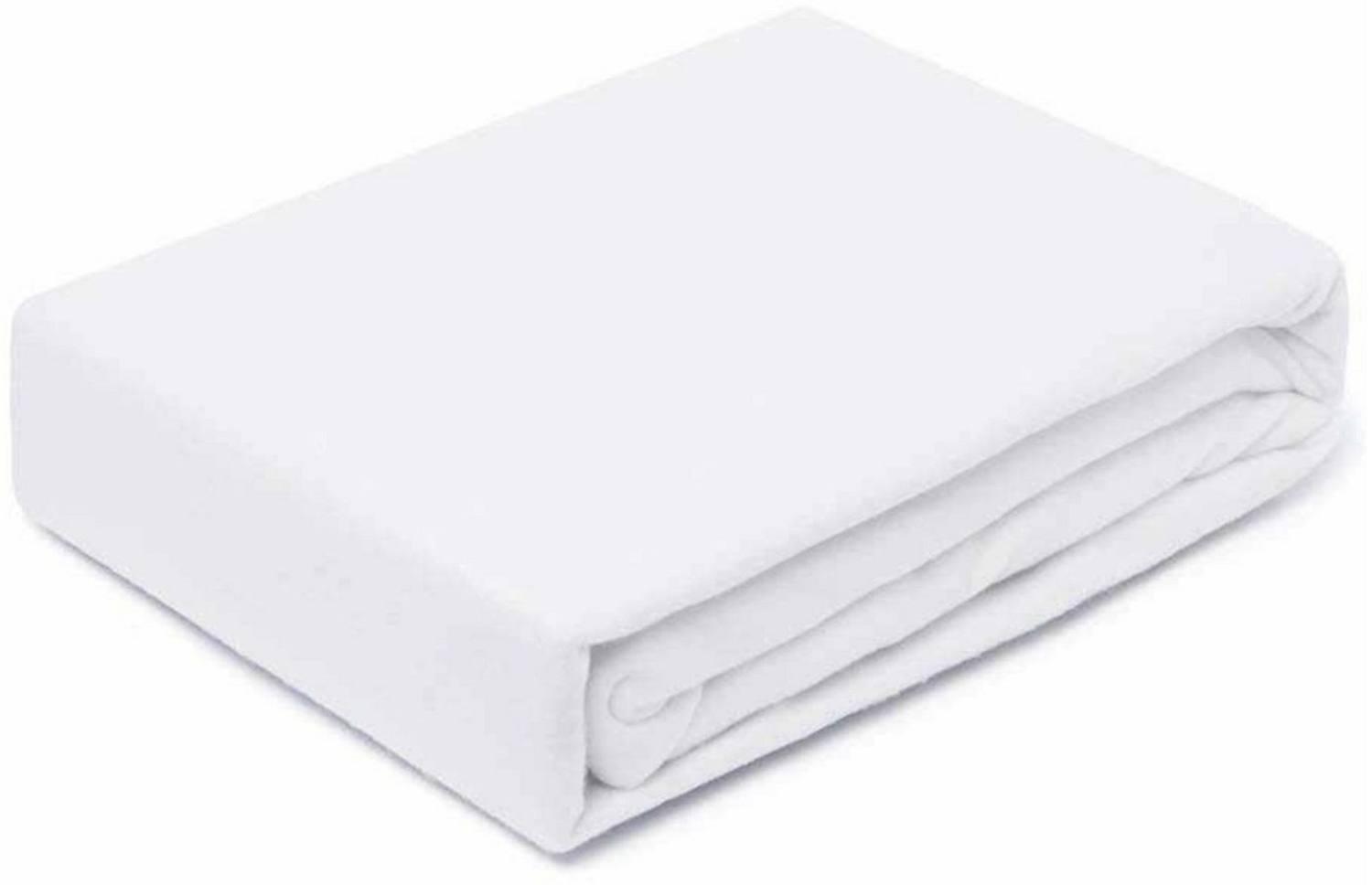 Molton Spannbettlaken 90-100 x 190-200 cm Weiss Bild 1