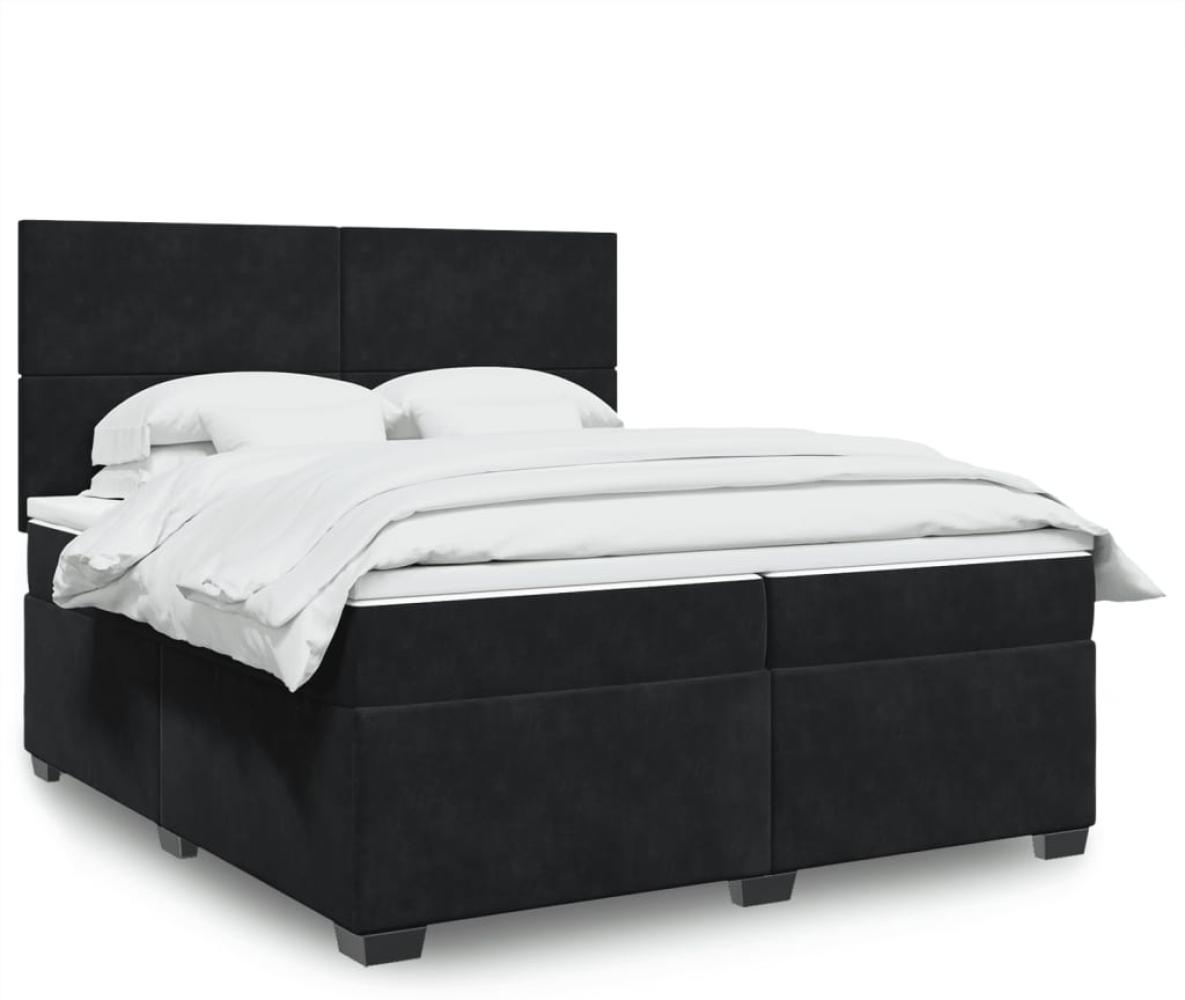 vidaXL Boxspringbett mit Matratze Schwarz 200x200 cm Samt 3290998 Bild 1