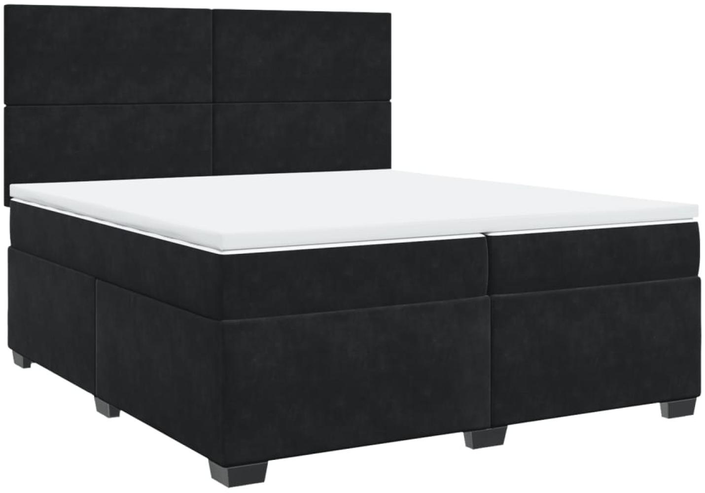 vidaXL Boxspringbett mit Matratze Schwarz 200x200 cm Samt 3290998 Bild 1