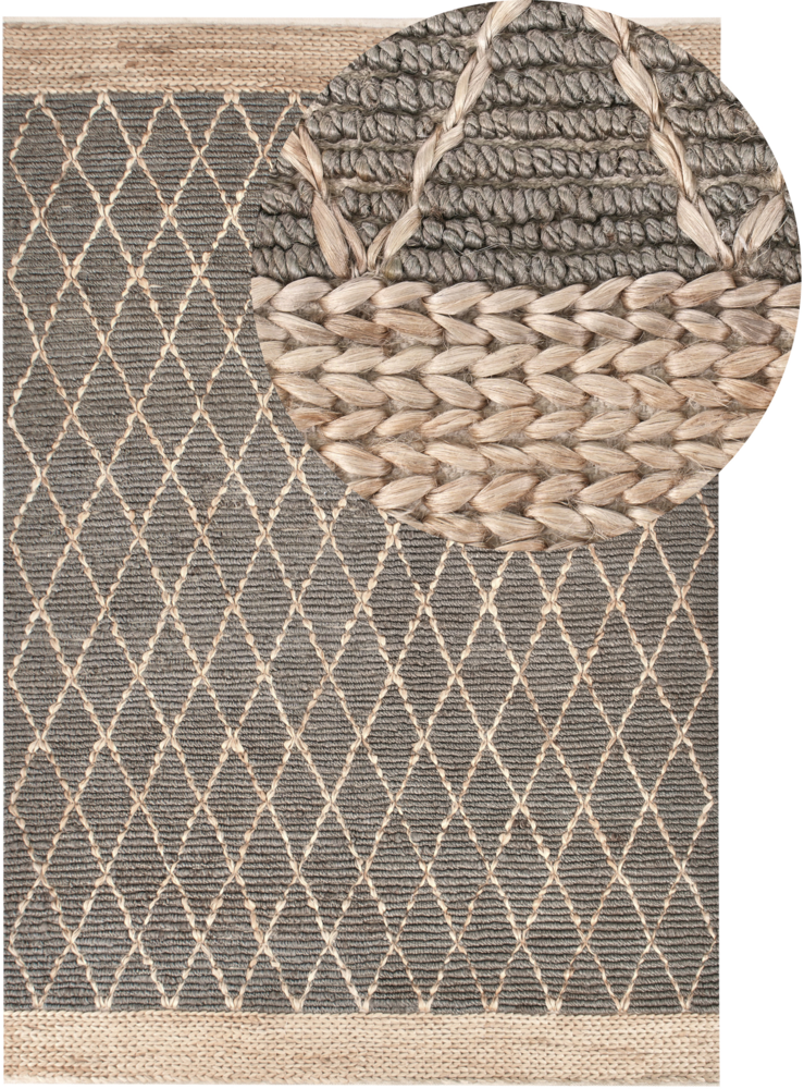 Teppich TELLIKAYA Grau 200 x 300 cm Jute Bild 1