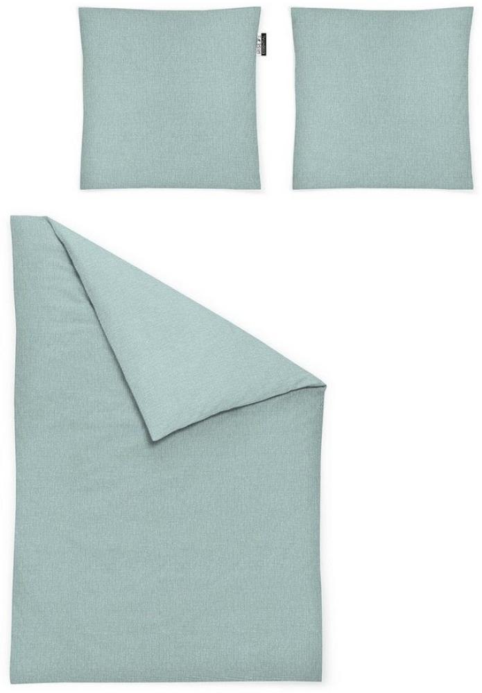 Irisette Mako-Satin Bettwäsche Set Carla 8253 jade 135 x 200 cm + 1 x Kissenbezug 80 x 80 cm Bild 1