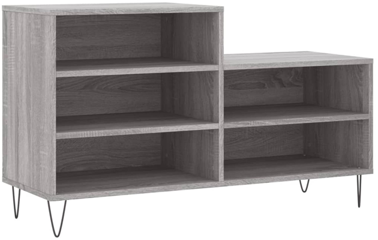 vidaXL Schuhregal Grau Sonoma 102x36x60 cm Holzwerkstoff 831394 Bild 1