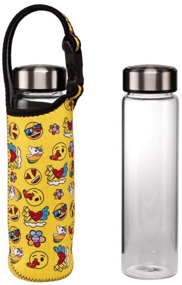 GoebelTrinkflasche emoji by Britto - Summer Feelings, Glasflasche mit Neoprenhülle, Glas-Kombi, Gelb, 700 ml, 66453061 Bild 1