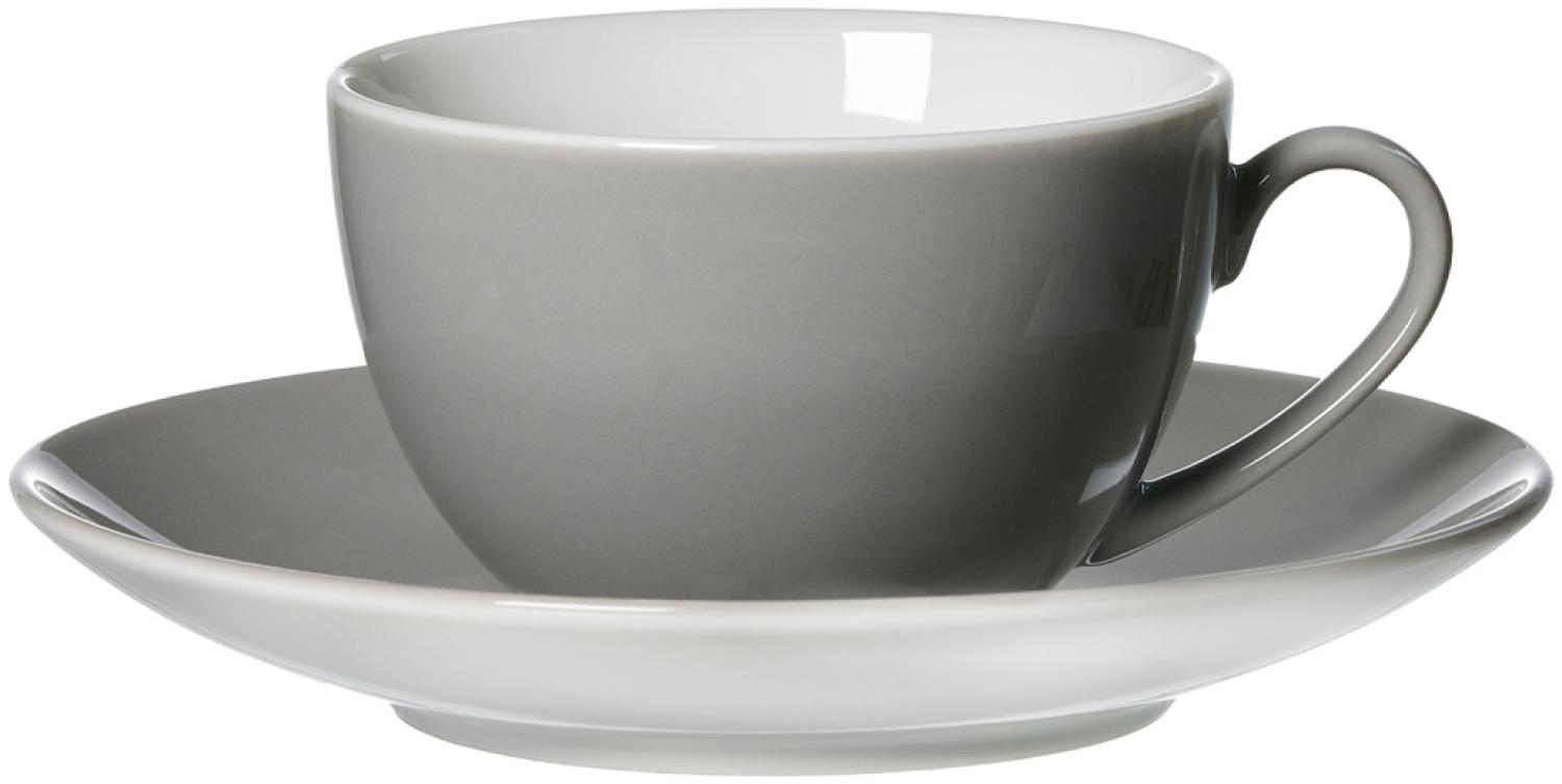 Ritzenhoff & Breker DOPPIO Kaffeetasse mit Untertasse 200 ml grau Bild 1