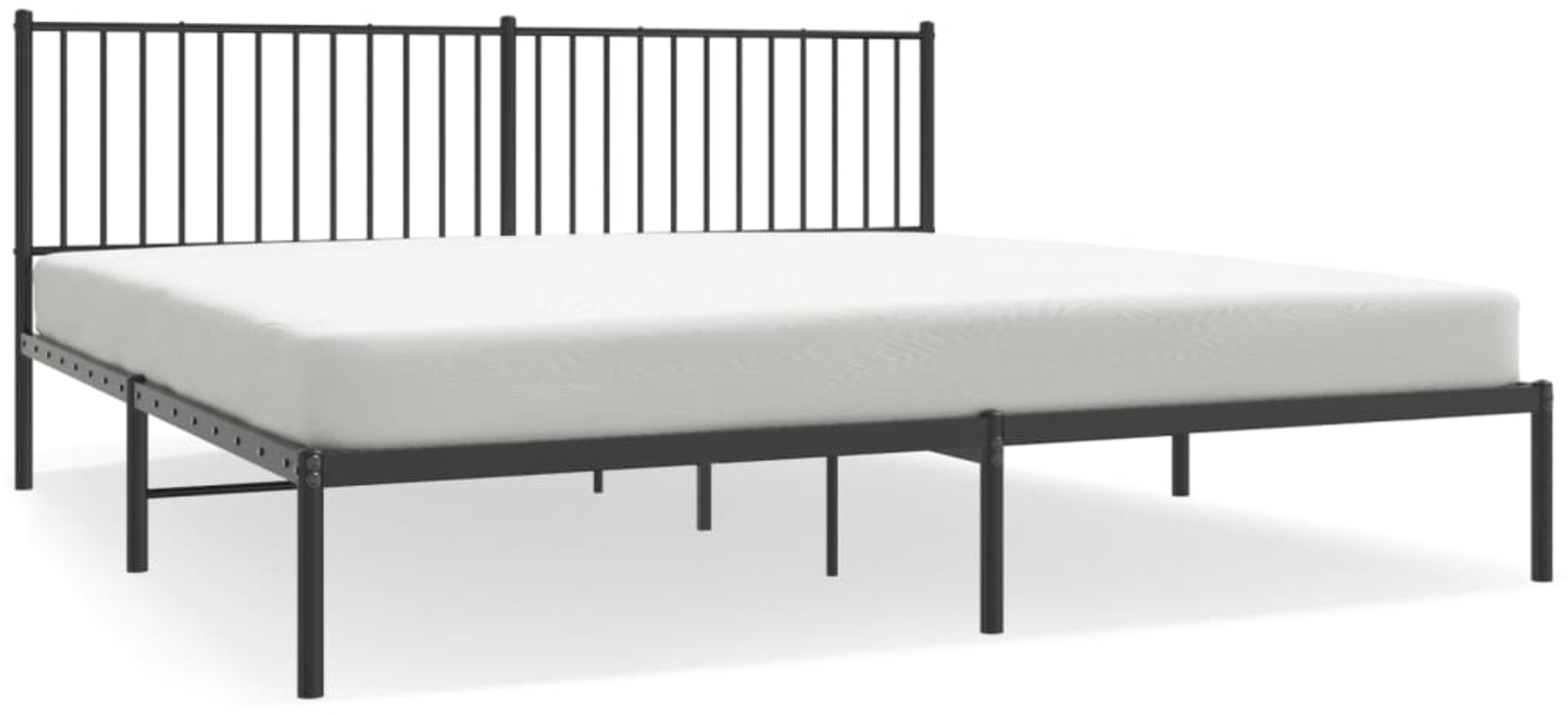 vidaXL Bettgestell mit Kopfteil Metall Schwarz 193x203 cm 350870 Bild 1