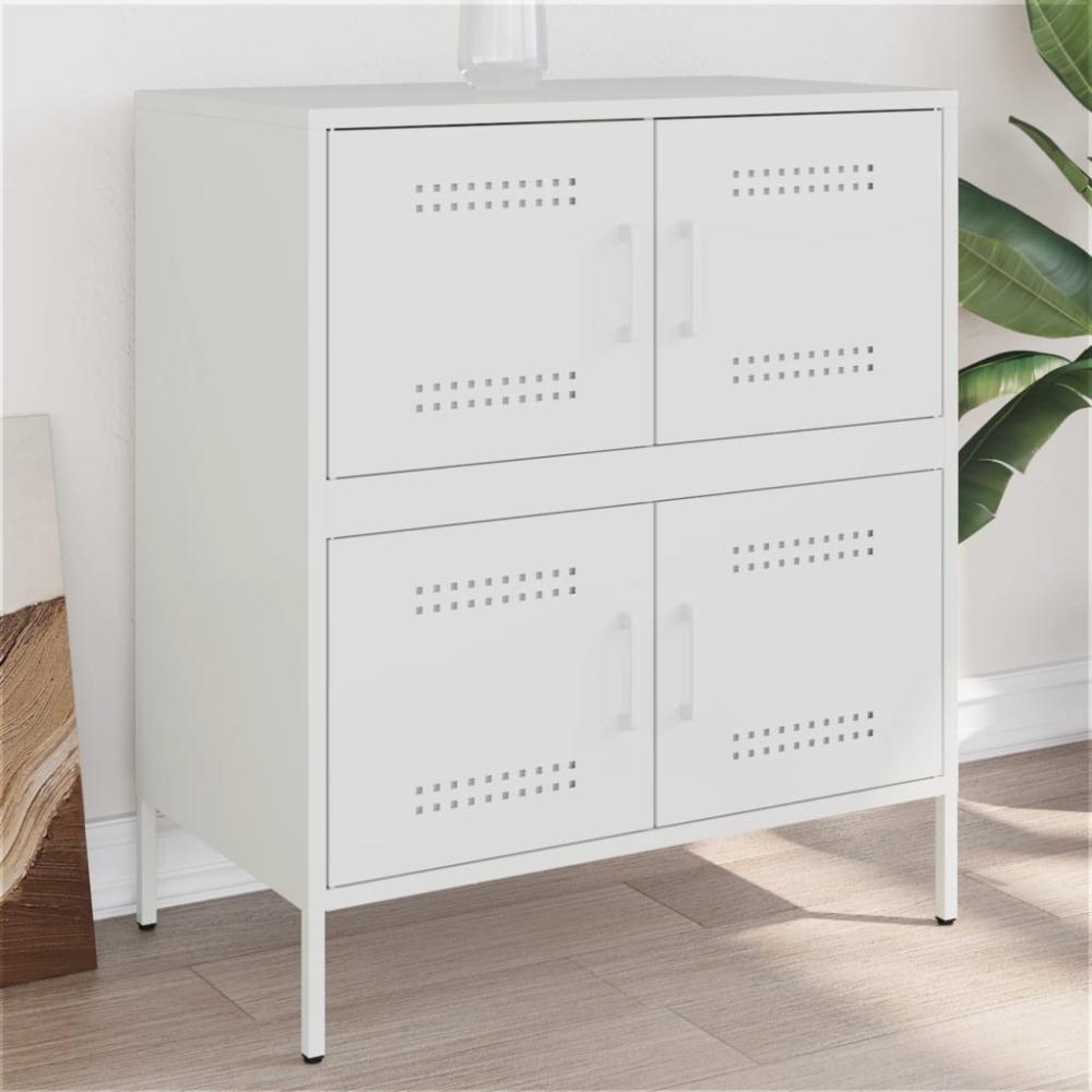 vidaXL Sideboard Weiß 68x39x79 cm Stahl 842957 Bild 1