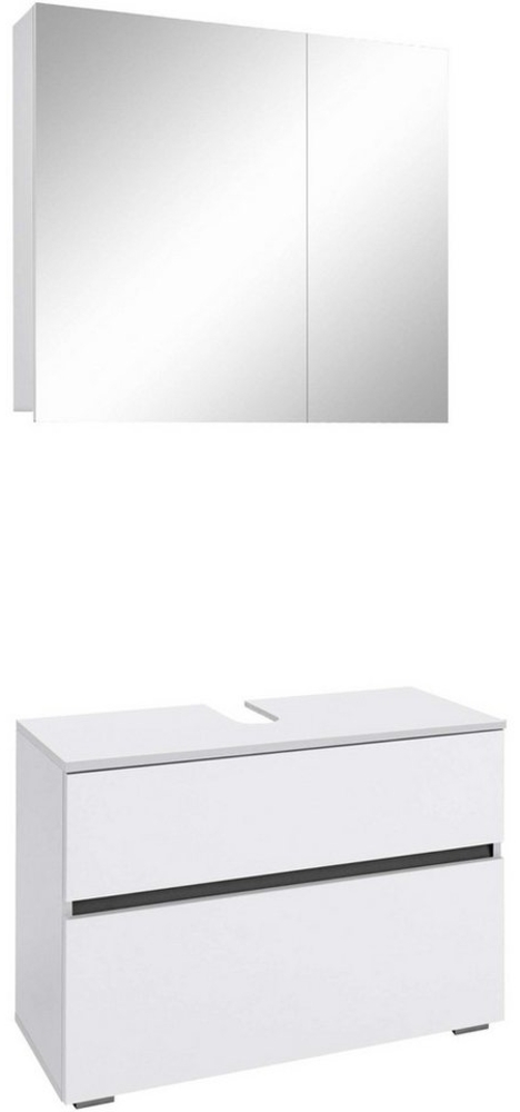 Home affaire Badmöbel-Set Wisla, (Set, 2-St), Spiegelschrank, WBU mit Siphonausschnitt u. Push-to-open, Breite 80 cm Bild 1