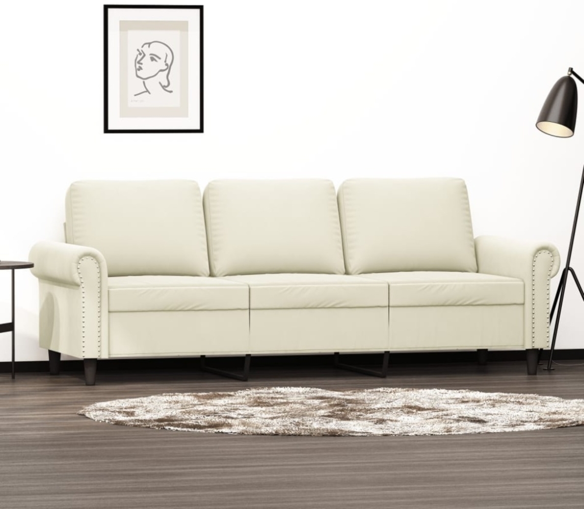 vidaXL 3-Sitzer-Sofa Creme 180 cm Samt Bild 1