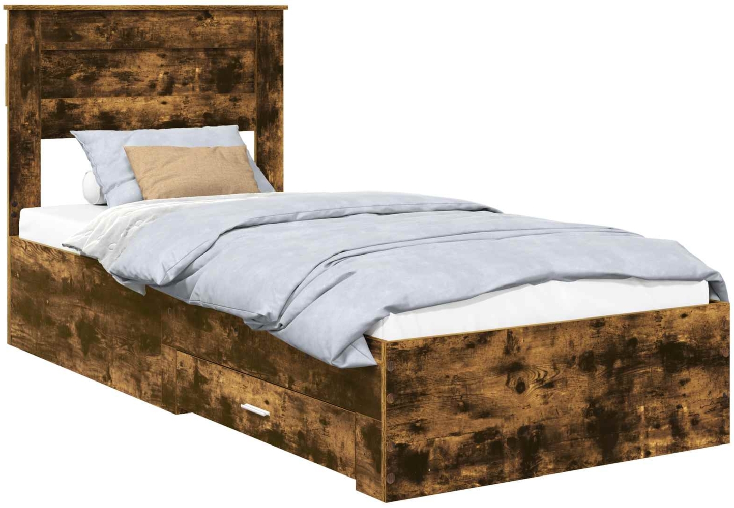 vidaXL Bettrahmen mit Schubladen mit Kopfteil Holzwerkstoff 3410023 Bild 1