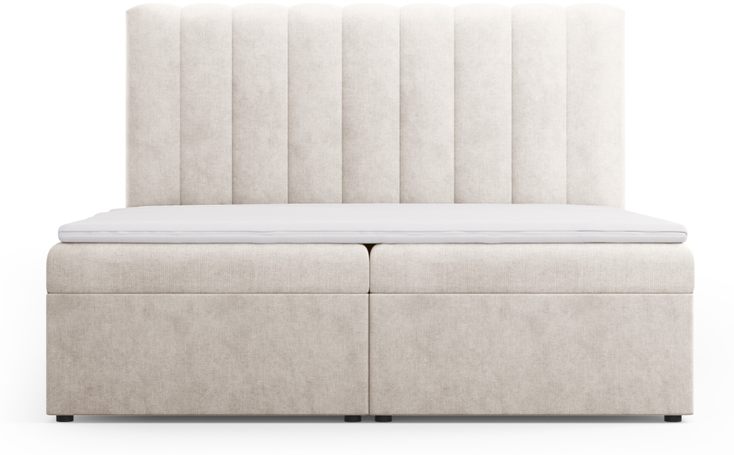 Micadoni Boxspringbett Kelp Strukturierter Stoff Grau Beige Melange 180x200 Bild 1