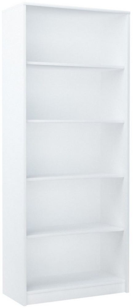 Home Collective Bücherregal mit 5 Ebenen Regal in matter Ausführung 74 cm breit, Standregal, in mattem Finish Aktenschrank, ideal für Schlafzimmer, Wohnzimmer, Flur, Regal 74 cm breit, Standregal mit 4 Einlegeböden weiß Bild 1