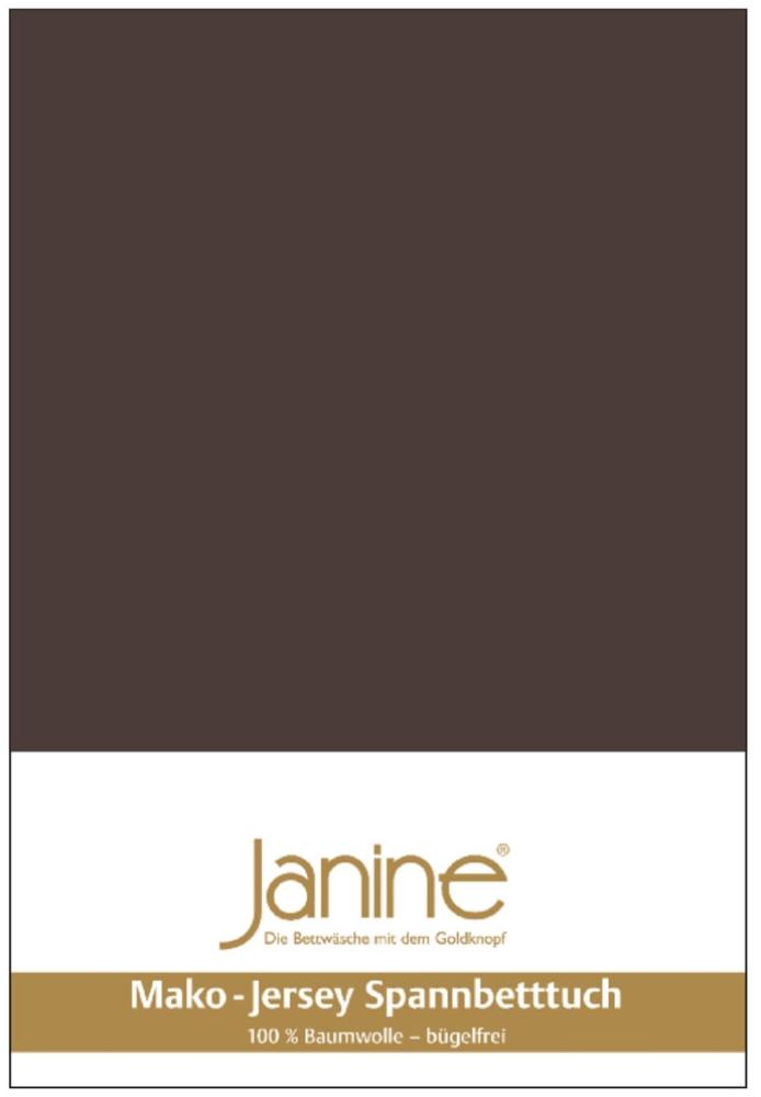 Janine Mako Jersey Spannbetttuch Bettlaken 140-160x200 cm OVP 5007 87 dunkelbraun Bild 1