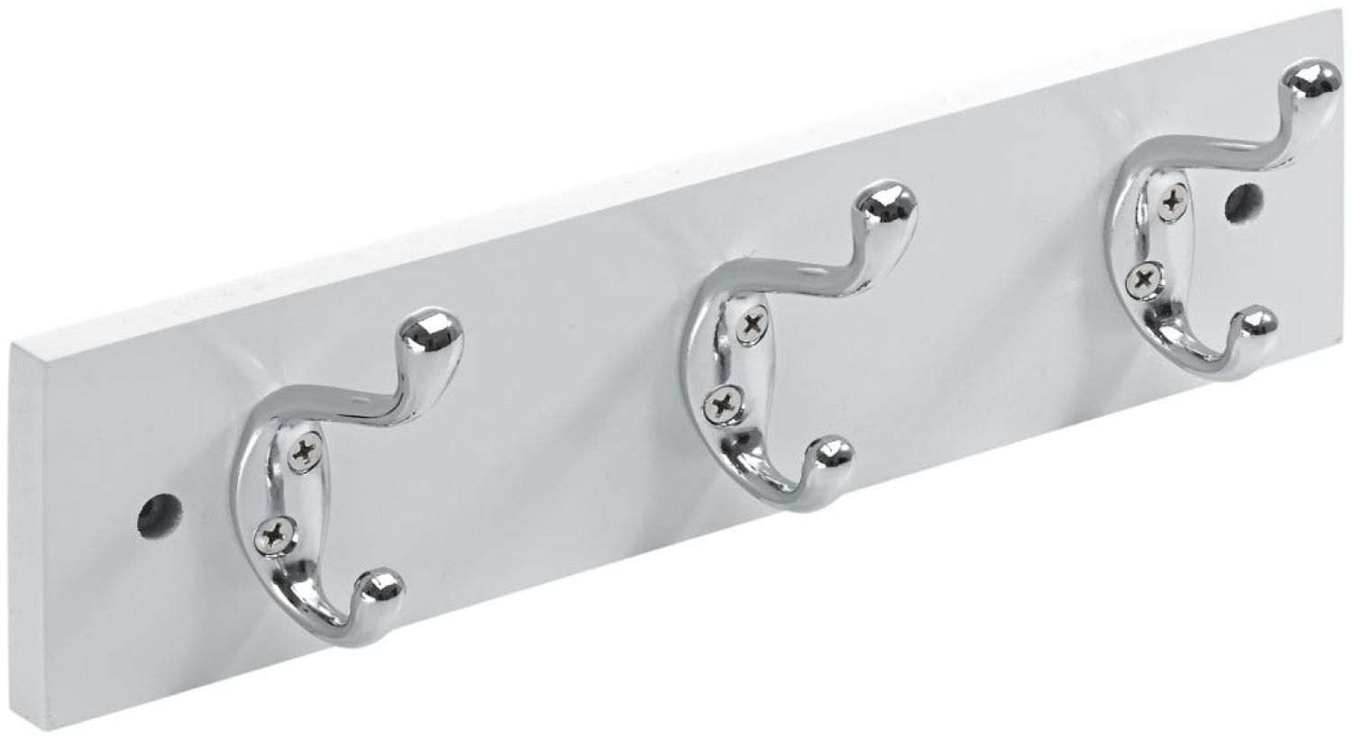 Hettich Garderobenleiste 3 Haken 30,0 x 8,0 x 7,5 cm weiß Bild 1