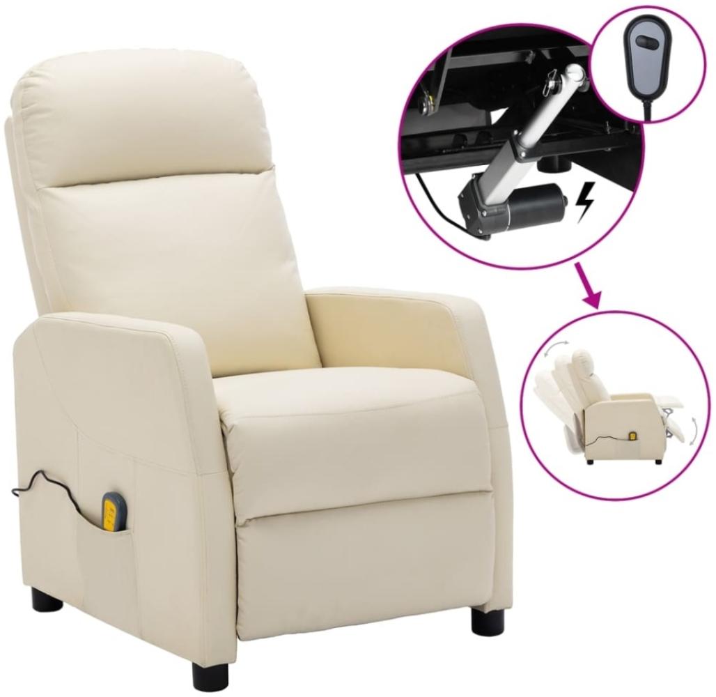 vidaXL Elektrischer Massagesessel Cremeweiß Kunstleder [3073742] Bild 1