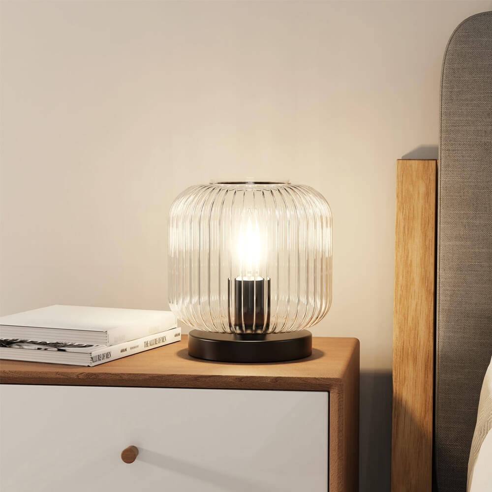 HOME DELUXE Tischlampe aus Glas LILY - Transparent Bild 1