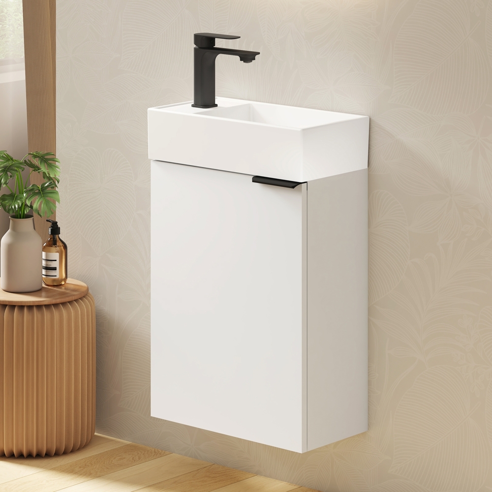 EMKE Badmöbel-Set mit Waschbecken 41.7×24×64.6cm Weiß Bild 1