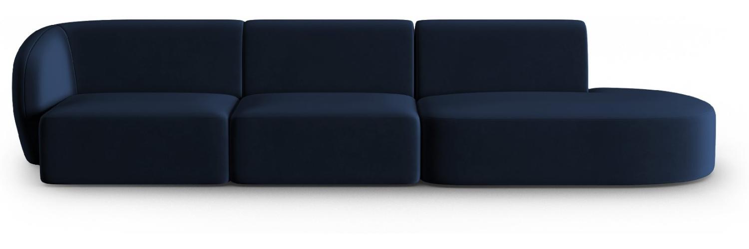 Micadoni Modulares Sofa Shane 4-Sitzer Rechts Samtstoff Königsblau Bild 1