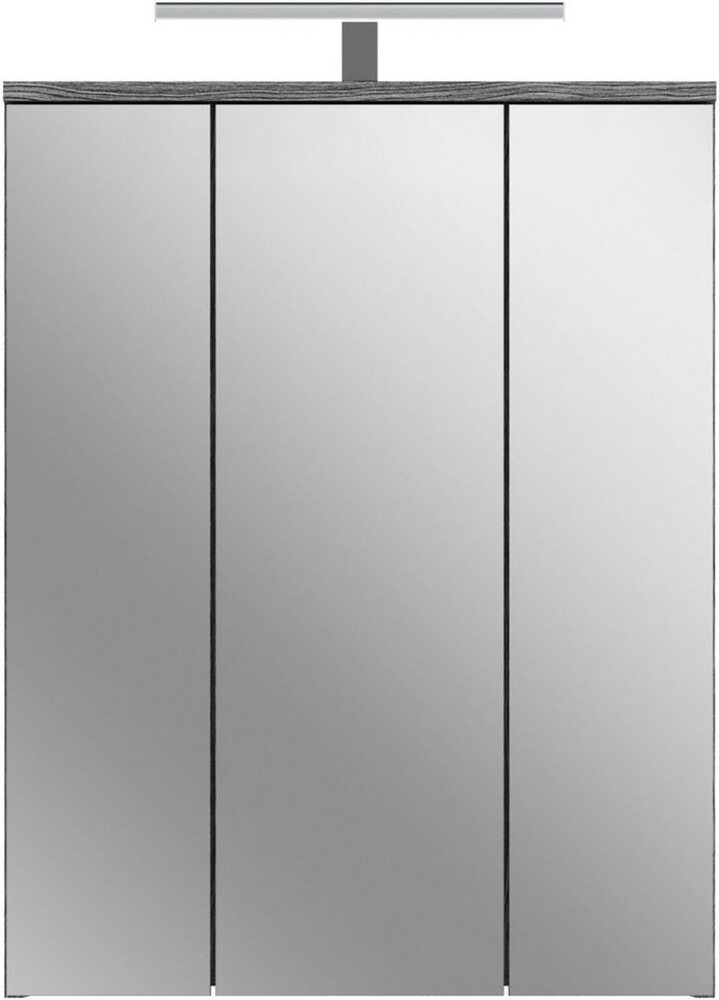 welltime Badezimmerspiegelschrank Lucca, Breite 60cm, inkl. LED Beleuchtung, 3 Spiegeltüren, 9 Fächer (Set, 2-St) Badmöbel, Badschrank, Schrank, Wandschrank, Bad, Badezimmer Bild 1