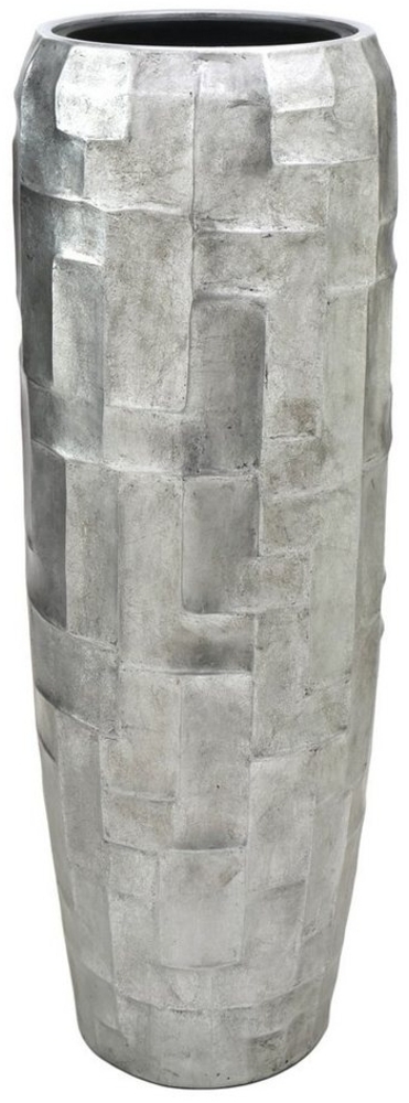 Flingora Bodenvase Mara, mit Einsatz - Fiberglas - Indoor - Silber - Höhe 98 cm Bild 1
