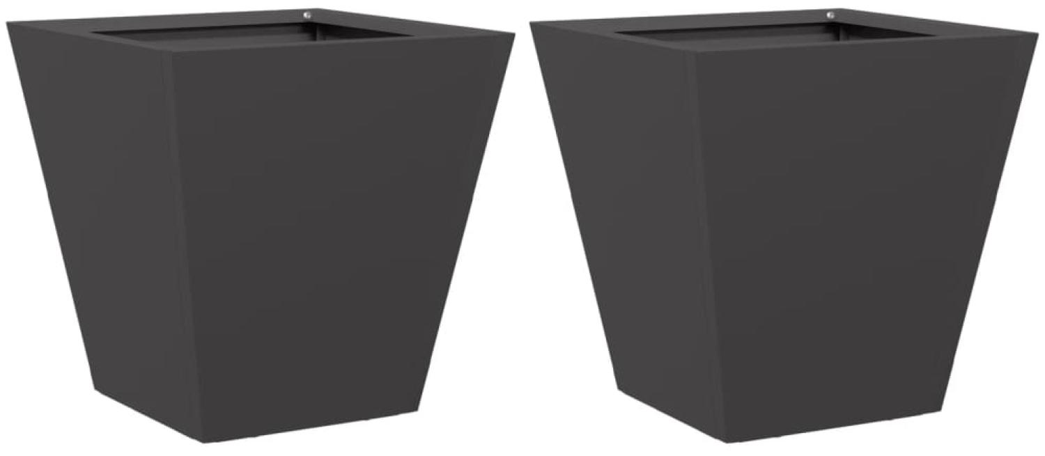 vidaXL Pflanzkübel 2 Stk. Schwarz 30x30x30 Stahl 851039 Bild 1