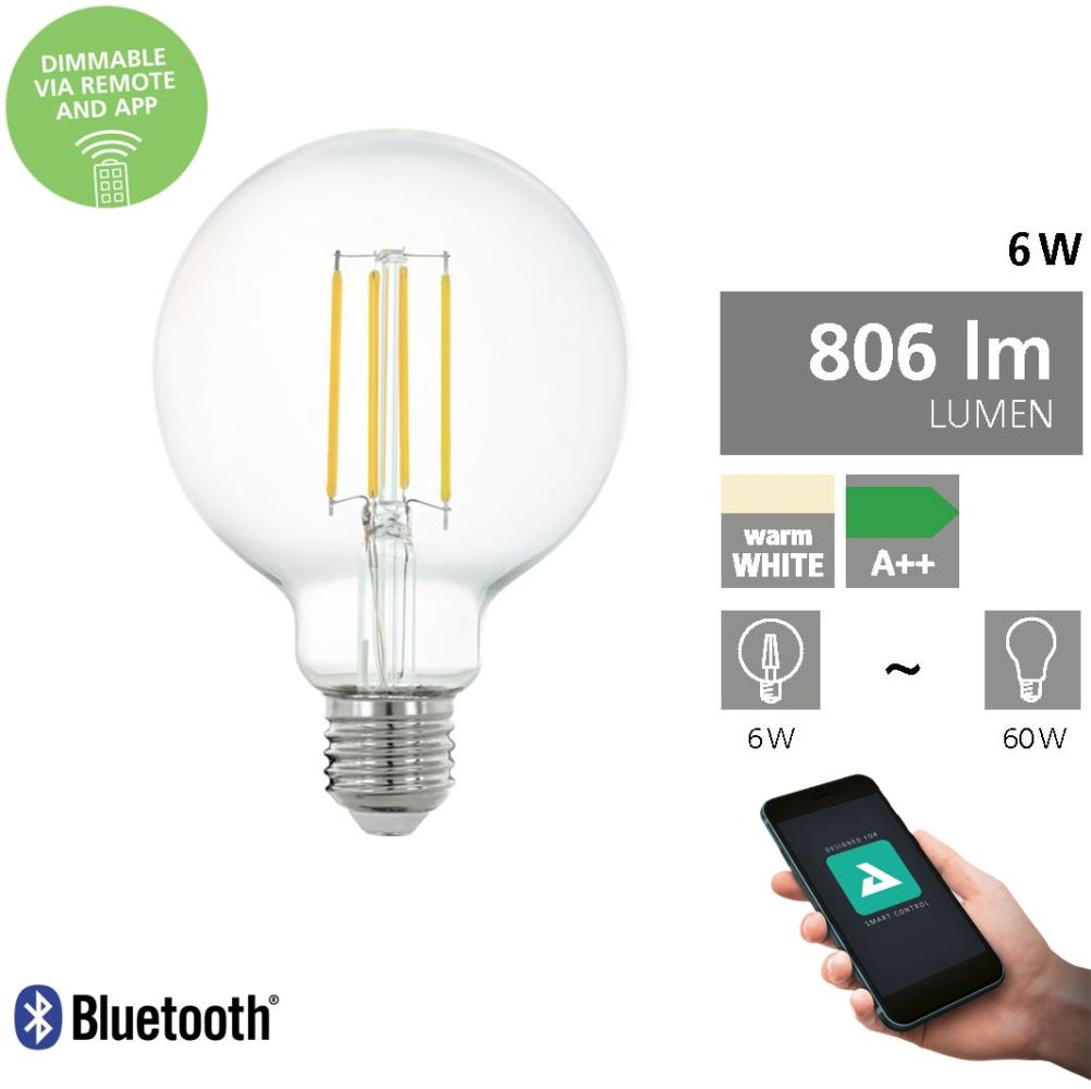 Eglo 11863 Connect LED Leuchtmittel E27 klar L:14 Ø:9,5cm 2700K dimmbar Bild 1